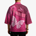 New Zealand Breast Cancer Awareness Kimono Pink Ribbon Butterfly Maori Pattern