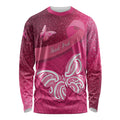 New Zealand Breast Cancer Awareness Long Sleeve Shirt Pink Ribbon Butterfly Maori Pattern