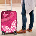 New Zealand Breast Cancer Awareness Luggage Cover Pink Ribbon Butterfly Maori Pattern