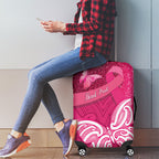 New Zealand Breast Cancer Awareness Luggage Cover Pink Ribbon Butterfly Maori Pattern