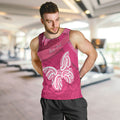 New Zealand Breast Cancer Awareness Men Tank Top Pink Ribbon Butterfly Maori Pattern
