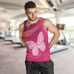New Zealand Breast Cancer Awareness Men Tank Top Pink Ribbon Butterfly Maori Pattern