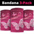 New Zealand Breast Cancer Awareness Neck Gaiter Pink Ribbon Butterfly Maori Pattern
