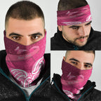 New Zealand Breast Cancer Awareness Neck Gaiter Pink Ribbon Butterfly Maori Pattern