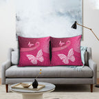 New Zealand Breast Cancer Awareness Pillow Cover Pink Ribbon Butterfly Maori Pattern