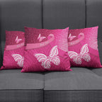 New Zealand Breast Cancer Awareness Pillow Cover Pink Ribbon Butterfly Maori Pattern