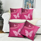 New Zealand Breast Cancer Awareness Pillow Cover Pink Ribbon Butterfly Maori Pattern