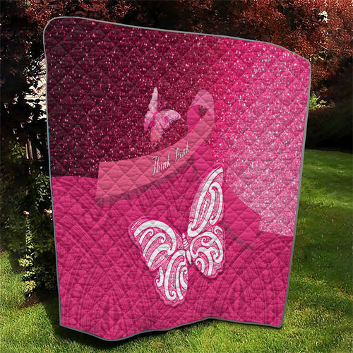 New Zealand Breast Cancer Awareness Quilt Pink Ribbon Butterfly Maori Pattern