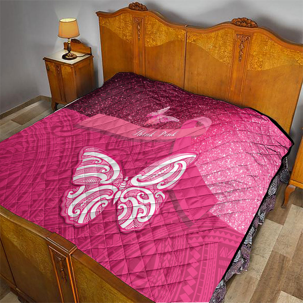 New Zealand Breast Cancer Awareness Quilt Pink Ribbon Butterfly Maori Pattern