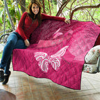 New Zealand Breast Cancer Awareness Quilt Pink Ribbon Butterfly Maori Pattern
