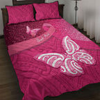 New Zealand Breast Cancer Awareness Quilt Bed Set Pink Ribbon Butterfly Maori Pattern
