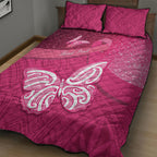 New Zealand Breast Cancer Awareness Quilt Bed Set Pink Ribbon Butterfly Maori Pattern