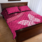 New Zealand Breast Cancer Awareness Quilt Bed Set Pink Ribbon Butterfly Maori Pattern