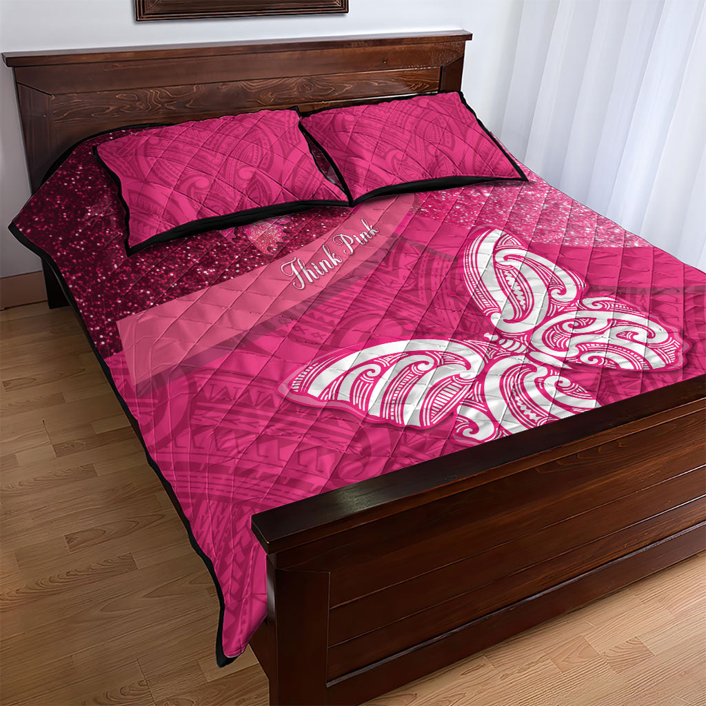 New Zealand Breast Cancer Awareness Quilt Bed Set Pink Ribbon Butterfly Maori Pattern