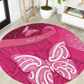 New Zealand Breast Cancer Awareness Round Carpet Pink Ribbon Butterfly Maori Pattern