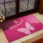 New Zealand Breast Cancer Awareness Rubber Doormat Pink Ribbon Butterfly Maori Pattern