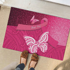New Zealand Breast Cancer Awareness Rubber Doormat Pink Ribbon Butterfly Maori Pattern