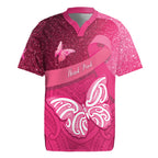 New Zealand Breast Cancer Awareness Rugby Jersey Pink Ribbon Butterfly Maori Pattern