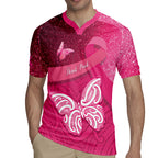New Zealand Breast Cancer Awareness Rugby Jersey Pink Ribbon Butterfly Maori Pattern