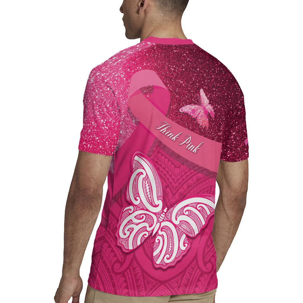 New Zealand Breast Cancer Awareness Rugby Jersey Pink Ribbon Butterfly Maori Pattern