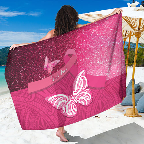 New Zealand Breast Cancer Awareness Sarong Pink Ribbon Butterfly Maori Pattern