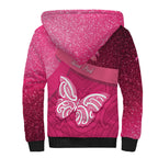 New Zealand Breast Cancer Awareness Sherpa Hoodie Pink Ribbon Butterfly Maori Pattern