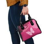 New Zealand Breast Cancer Awareness Shoulder Handbag Pink Ribbon Butterfly Maori Pattern