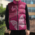New Zealand Breast Cancer Awareness Sleeveless Puffer Jacket Pink Ribbon Butterfly Maori Pattern