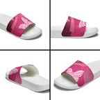 New Zealand Breast Cancer Awareness Slide Sandals Pink Ribbon Butterfly Maori Pattern