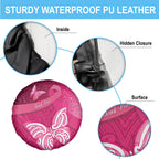 New Zealand Breast Cancer Awareness Spare Tire Cover Pink Ribbon Butterfly Maori Pattern