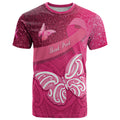 New Zealand Breast Cancer Awareness T Shirt Pink Ribbon Butterfly Maori Pattern
