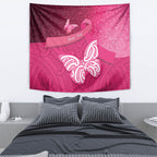 New Zealand Breast Cancer Awareness Tapestry Pink Ribbon Butterfly Maori Pattern