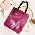 New Zealand Breast Cancer Awareness Tote Bag Pink Ribbon Butterfly Maori Pattern