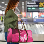 New Zealand Breast Cancer Awareness Travel Bag Pink Ribbon Butterfly Maori Pattern