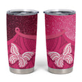 New Zealand Breast Cancer Awareness Tumbler Cup Pink Ribbon Butterfly Maori Pattern