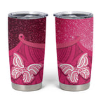 New Zealand Breast Cancer Awareness Tumbler Cup Pink Ribbon Butterfly Maori Pattern