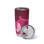 New Zealand Breast Cancer Awareness Tumbler Cup Pink Ribbon Butterfly Maori Pattern