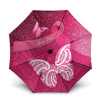 New Zealand Breast Cancer Awareness Umbrella Pink Ribbon Butterfly Maori Pattern