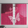 New Zealand Breast Cancer Awareness Window Curtain Pink Ribbon Butterfly Maori Pattern