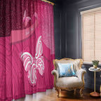 New Zealand Breast Cancer Awareness Window Curtain Pink Ribbon Butterfly Maori Pattern