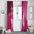New Zealand Breast Cancer Awareness Window Curtain Pink Ribbon Butterfly Maori Pattern
