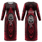 New Zealand Maori Language Week Couples Matching Long Sleeve Bodycon Dress and Long Sleeve Button Shirt Te Wiki O Te Reo Maori Hei Tiki
