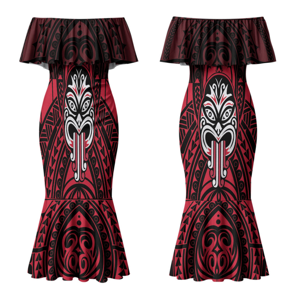 New Zealand Maori Language Week Couples Matching Mermaid Dress and Long Sleeve Button Shirt Te Wiki O Te Reo Maori Hei Tiki