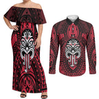 New Zealand Maori Language Week Couples Matching Off Shoulder Maxi Dress and Long Sleeve Button Shirt Te Wiki O Te Reo Maori Hei Tiki