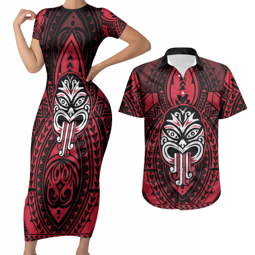 New Zealand Maori Language Week Couples Matching Short Sleeve Bodycon Dress and Hawaiian Shirt Te Wiki O Te Reo Maori Hei Tiki