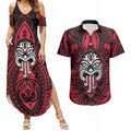 New Zealand Maori Language Week Couples Matching Summer Maxi Dress and Hawaiian Shirt Te Wiki O Te Reo Maori Hei Tiki