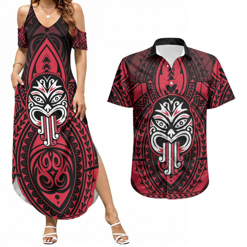 New Zealand Maori Language Week Couples Matching Summer Maxi Dress and Hawaiian Shirt Te Wiki O Te Reo Maori Hei Tiki