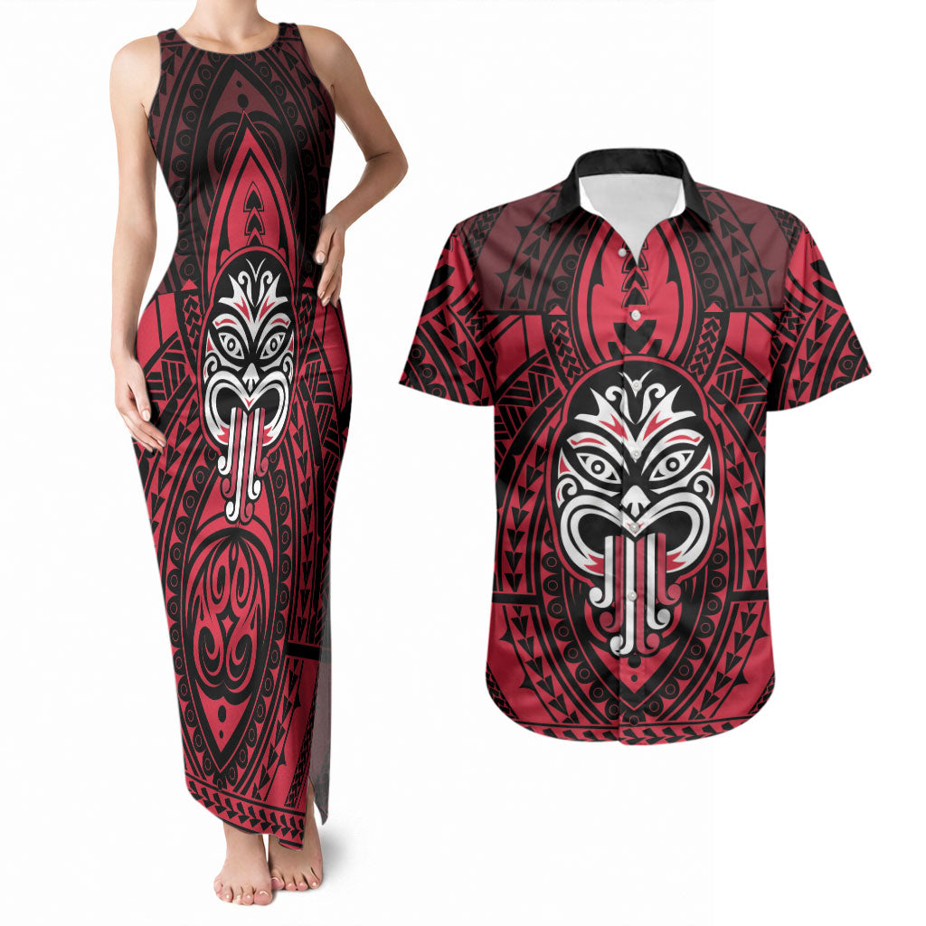 New Zealand Maori Language Week Couples Matching Tank Maxi Dress and Hawaiian Shirt Te Wiki O Te Reo Maori Hei Tiki