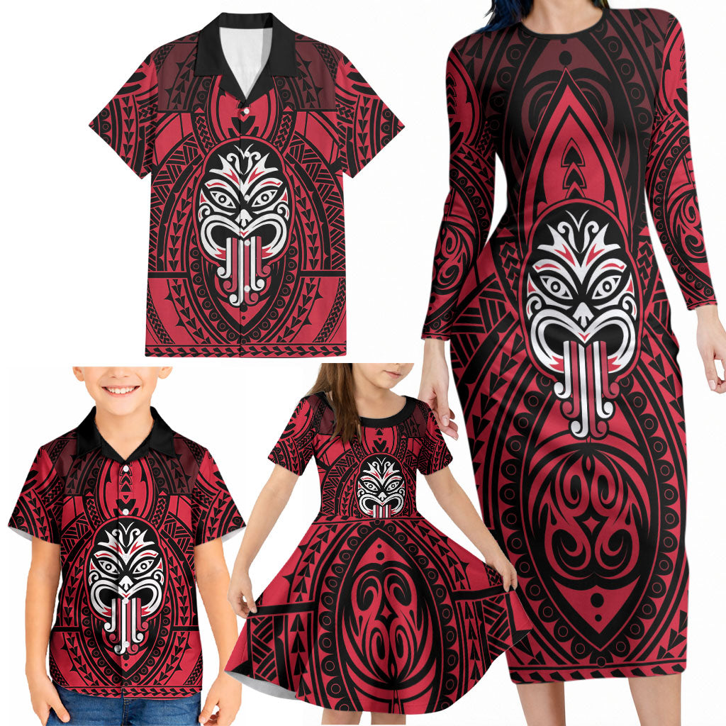 New Zealand Maori Language Week Family Matching Long Sleeve Bodycon Dress and Hawaiian Shirt Te Wiki O Te Reo Maori Hei Tiki