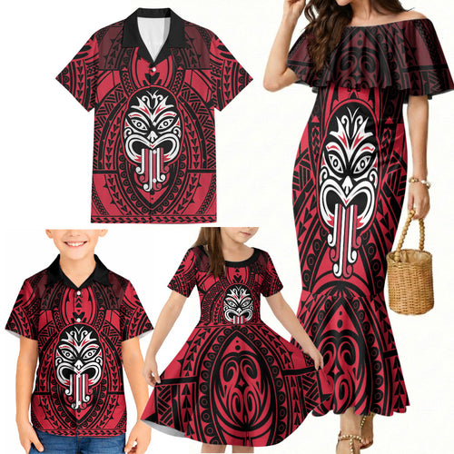 New Zealand Maori Language Week Family Matching Mermaid Dress and Hawaiian Shirt Te Wiki O Te Reo Maori Hei Tiki